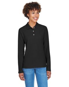 Ladies Devon & Jones D110W Pima Pique Long Sleeve Polo