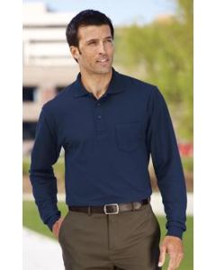 Long Sleeve Silk Touch Polo with Pocket